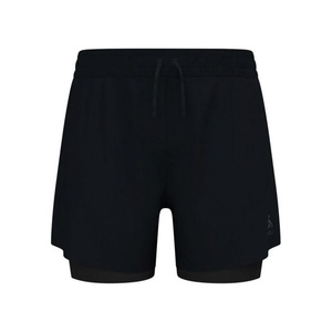 Shorts pour hommes noirs à séchage rapide avec cordon de serrage et poches, pantalon court de sport décontracté, taille mi-haute, en polyester tricoté - Product Image 2