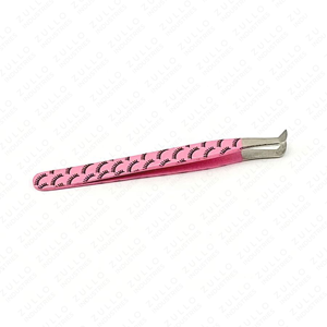 Professional Pink Stainless Steel Eyelash Extension Tweezers with Fiber Tips Custom Logo <b>Precision</b> <b>Tools</b> for Volume Lashes - Product Image 6