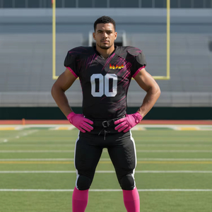 Uniforme de football américain au design tendance, sublimation, 100% polyester respirant, couleur personnalisée, numéro de joueur, taille plus, imprimé - Product Image 1