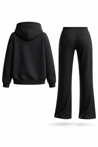 Conjunto Deportivo Personalizado para Hombre, Sudadera con Capucha Negra y Pantalones de Chándal de Algodón y Felpa, Ropa Deportiva Informal para Gimnasio y Entrenamiento - Product Image 3