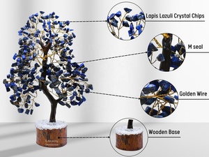 Wholesale Natural Gemstone Home Office Decor Lapis <b>Crystal</b> Tree Bonsai Money Tree Reiki Healing Positive Energy Feng Shui Love - Product Image 2