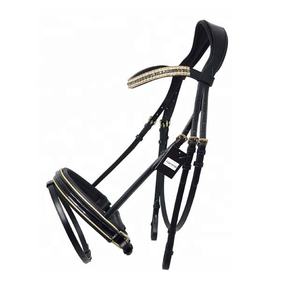 บังเหียนม้าหนังขี่ม้าพร้อมโลโก้ออกแบบได้ตามต้องการอุปกรณ์ขี่ม้าทำจากคริสตัล - Product Image 1