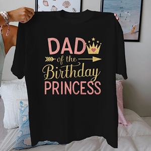 DAD OF THE Birthday PRINCESS Camiseta cómoda de algodón puro para mujer - Product Image 2