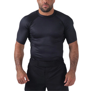 Custom Men Solid Compression Shirt OEM Private Label Short Sleeve Gym Fitness T Shirt Quick Dry Sportswear Supplier - Product Image 4