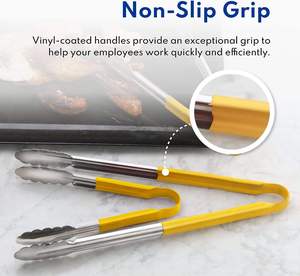 Wholesale Bold Blossom Premium Quality >20-Piece Stocked Stainless Steel Vinyl Coated Sustainable Utility Tongs <b>Utensils</b> - Product Image 3