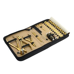 Multi Function Hair Extension Kit <b>Tape</b> in Pressing Plier Micro Bead Closer <b>Hook</b> <b>Loop</b> Puller Sectioning Clips & Cutting Scissor - Product Image 1