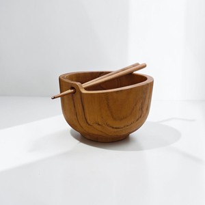 Tazón de Sopa de Madera de Teca con Logotipo Personalizado Minimalista, Acabado Natural de Grado Alimenticio, Juego de Tazones de Ramen de Madera Estilo Japonés con Palillos - Product Image 2