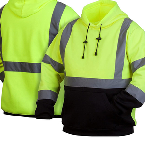 100% Polyester <b>Vis</b> High Visibility Men <b>Hoodies</b> Fleece Workwear <b>Hoodies</b> Lightweight Plain Dyed Custom Logo <b>Hoodies</b> For Workwear - Product Image 6