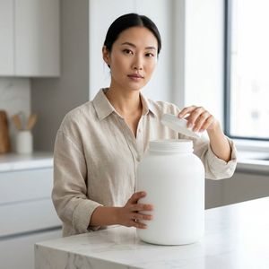 Round HDPE <b>Plastic</b> 2 Gallon Wide Mouth <b>Jar</b> with Screw Cap for Protein Powder and Supplement Packaging, Vietnam Factory - Product Image 4