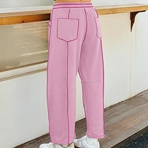 Women Baggy Cargo Pants Wide Leg Sweatpants High Waist <b>Drawstring</b> Casual Streetwear Loose Fit <b>Trousers</b> - Product Image 3