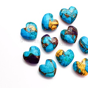 Turquesa Ostra AAA en forma de corazón de 10 mm, facetada, tallada a mano, piedra suelta, precio al por mayor para fabricación de joyas a granel - Product Image 6