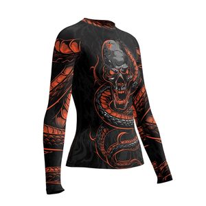 เสื้อแรชการ์ดแบบสั่งทำพิเศษ OEM สำหรับทุกเพศ UPF 50 ชุดออกกำลังกาย ระบายอากาศได้ดี ป้องกันการเกิดผื่น ผลิตจากโพลีเอสเตอร์ ขายส่ง ผลิตแบบ OEM ไม่ใช่เสื้อสำหรับกีฬาโนกิ - Product Image 6