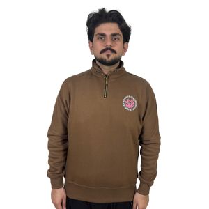 À la mode demi-fermeture éclair coton mélangé pull élégant sportif quart Zip sweat doux polaire de haute qualité pour hommes basiques sweat - Product Image 1