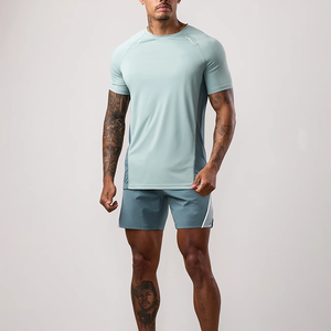 Summer Fitness Jogger Training Mens Shorts and T Shirt Suit Custom Logo 2 Piece Running Shorts <b>Set</b> for Men - Product Image 1
