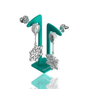 Pendientes de Lujo de Alta Joyería para Hombre, de 3mm-10mm, Oro Blanco, Plata de Ley 925, Moissanita VVS, con Engaste de Garra de Copo de Nieve y Halo - Product Image 5