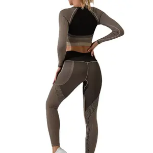 Conjunto de yoga para mujer, leggings elegantes y sujetador deportivo para fitness y correr, conjunto de yoga para mujer, leggings y sujetador suaves y cómodos - Product Image 2