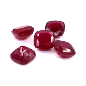 Rubis naturels de Bangkok calibrés 8 mm, forme coussin, pierres précieuses facettées naturelles pour la fabrication de bijoux, prêtes à l'emploi - Product Image 5
