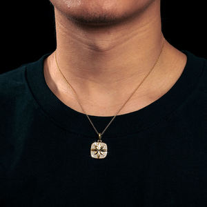 Collar con Colgante de Estrella Chapado en Oro de 18K con Incrustaciones de Cristal, Estilo Clásico Unisex, Joyería de Regalo - Product Image 2