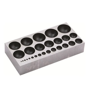 JIPSY Flat Steel Dapping Block 24 Depressions Jewelry Doming Block Metal Dapping Bench Block Professional Shaping <b>Tool</b> for Metal - Product Image 5