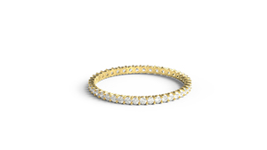 18K Gold Classic Round Cut Full Eternity Diamond Ring For Women <b>Wedding</b> Band Stackable Engagement Ring Gift Fine Jewelry Women - Product Image 1