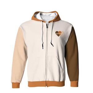 Sudadera con Capucha Negra para Hombre con Mangas con Degradado Arcoíris, Cierre Frontal con Cremallera, Estampado por Sublimación, Tejido de Poliéster, Estilo Urbano Otoñal - Product Image 3