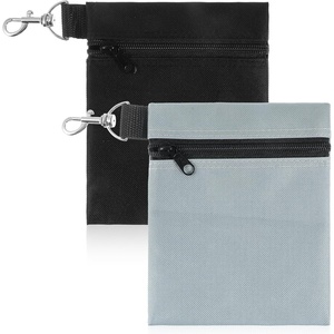 Golf Ball Bag Golf Tee Bag Pouch Zippered Pouch with Metal Lobster <b>Clip</b> Waterproof Golfs Accessories Organizer for Tees Balls - Product Image 1
