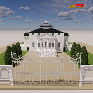 Puerta de Entrada Moderna de Hierro Forjado, Puerta Decorativa de Hierro Personalizada para Villas Contemporáneas y Propiedades de Lujo - Product Image 3