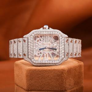 Reloj de pulsera para hombre estilo hip hop personalizado con diamantes de moissanita y esqueleto - Product Image 2