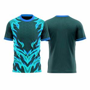 Camiseta Deportiva Sublimada para Hombre, Diseño de Llamas, Secado Rápido, Cuello Redondo, Manga Corta, Poliéster - Product Image 3