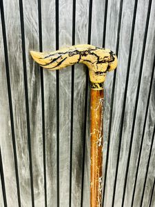 Canne de marche artisanale en bois de rose, courbes naturelles, multifonctionnelle, polie, design pliable en 3 sections, idéale pour les cadeaux de Pâques et de remise de diplôme - Product Image 5