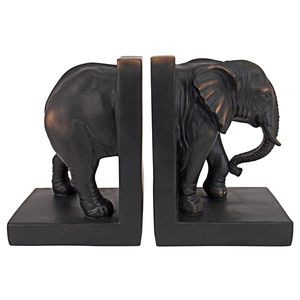 Porte-livres en métal noir en forme d'éléphant, porte-livres décoratifs en forme d'animaux pour la maison, le bureau, la bibliothèque, la décoration des étagères - Product Image 2