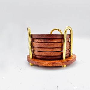 Posavasos de Madera Hechos a Mano, Juego de Posavasos de Madera Natural, Vajilla Rústica para el Hogar y la Cocina, Regalo - Product Image 5