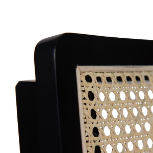 เก้าอี้ทานข้าวไม้สักแท้ ดีไซน์หรูหรา พร้อมพนักพิงหวายธรรมชาติและเบาะหุ้มผ้า เหมาะสำหรับร้านอาหารและโครงการตกแต่งภายใน - Product Image 6