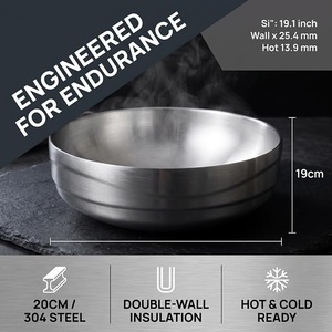 Bol en acier inoxydable robuste pour cuisine, restaurant, hôtel – Idéal pour servir, mélanger, préparer les salades et les aliments – Vaisselle durable de qualité professionnelle – Vente en gros - Product Image 6