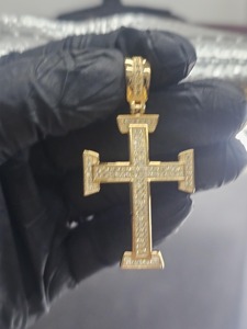 Colgante de cruz de plata 925, aleación de zinc chapada, cristal, diamantes de imitación, amuleto religioso, regalo unisex, joyería - Product Image 2