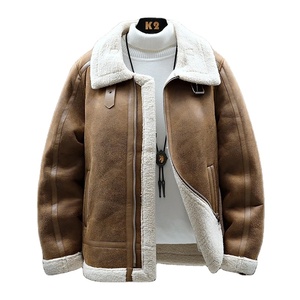 Veste d'hiver en cuir de fourrure intégrée pour hommes épaissie Casual Business Motorcycle Leather Blends Coat Social Streetwear Overcoat - Product Image 1