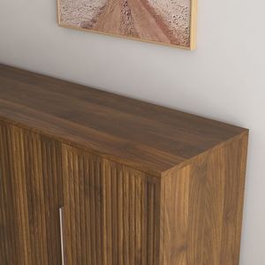 Aparador Moderno de Madera con Estantes Ajustables, Gran Buffet y Consola Decorativa con Diseño Acanalado - Product Image 5