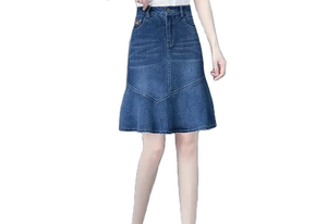 Jupe longue en jean déchirée et délavée à taille mi-haute pour femme, avec fentes latérales, style décontracté streetwear pour l'été – Nouvelle collection très tendance - Product Image 3