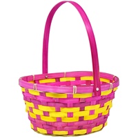 Vente en gros de paniers de pâques du VIETNAM, petits et grands paniers colorés en bambou tissé, paniers de rangement colorés pour gâteaux de bonbons aux œufs et aux fruits