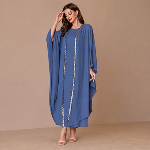 Premium Women <b>Kaftan</b> Dress Collection Elegant Embroidered Satin Cotton Loose Fit <b>Maxi</b> <b>Kaftan</b> Arabic Modest Wear Arabian Casual - Product Image 5