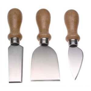 Couteaux à fromage en acier inoxydable de qualité supérieure avec manches en bois rivetés, finition satinée polie, outils de service de cuisine à prix bas - Product Image 5
