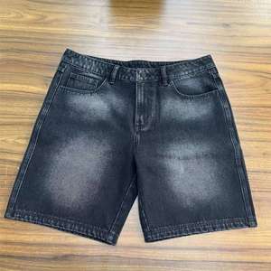 SHH INDUSTRIES Pantalones Cortos Vaqueros de Hombre a la Moda, Resistentes al Viento, Ecológicos, con Decoración de Botones y Cinturón, de Algodón Lavado, Corte Recto, para Verano - Product Image 1