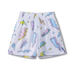 Shorts de bain pour hommes à imprimé éclair, sublimation, séchage rapide, taille élastique, décontractés, motif géométrique - Product Image 5