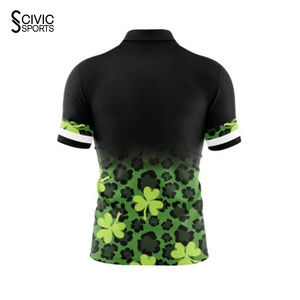 Polyester Custom 1/4 Zipper <b>Bowling</b> Shirt Quick-Dry Stand Collar Racing T-shirt Plus Size Options Full Sublimation - Product Image 4