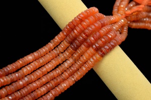 Cuentas facetadas de cornalina de calidad AAA, corte Heishi, 6-7 mm, 16 pulgadas, para la fabricación de joyería - Product Image 4