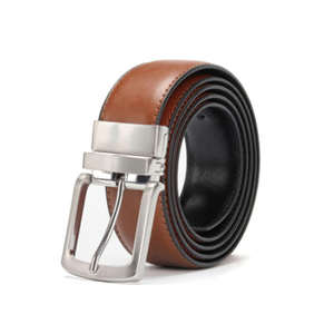 Ceintures en cuir véritable pour hommes, haute qualité, écologiques, personnalisables, ceinture décontractée tendance avec boucle à ardillon simple en acier massif - Product Image 6