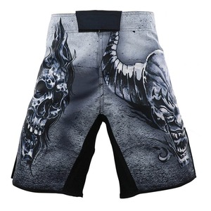 กางเกง MMA ชาย ลายหัวกะโหลก พิมพ์ลายแบบ Sublimation แห้งเร็ว สปอร์ต เอวยางยืด ความยาวสั้น ผลิตจากโพลีเอสเตอร์ - Product Image 1