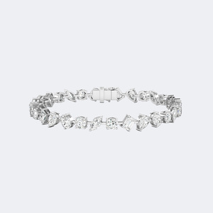 Bracelet tennis 10.050 CTW en diamants de formes variées, or 14K, diamants de laboratoire couleur E-F, pureté VVS2, multi-coupes, bijou de déclaration pour femme - Product Image 6