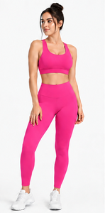 Conjunto de Yoga Personalizado para Mujer, Leggings de Cintura Alta, Sujetador Deportivo, Ropa Deportiva para Pilates, Gimnasio, Ejercicio, Transpirable, Elástica - Product Image 3