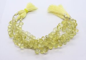 Perles de quartz citron naturel facettées en forme de poire, 8x11 mm, jaunes, 8 pouces, pour la création de bijoux - Product Image 6